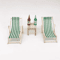 Mini Beach Chair Set 112 Scale Wooden Dollhouse Beach Furniture Accessories 6