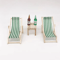 Mini Beach Chair Set 112 Scale Wooden Dollhouse Beach Furniture Accessories 6