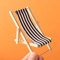 Mini Wooden Beach Chair Model Dollhouse Outdoor Reclining Furniture Accessory 4