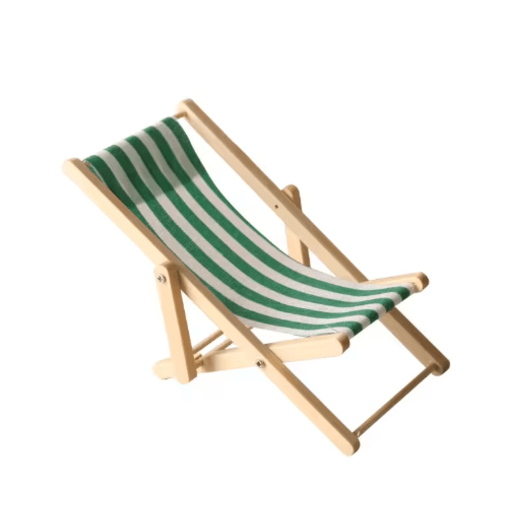 Mini Wooden Beach Chair Model Dollhouse Outdoor Reclining Furniture Accessory 5