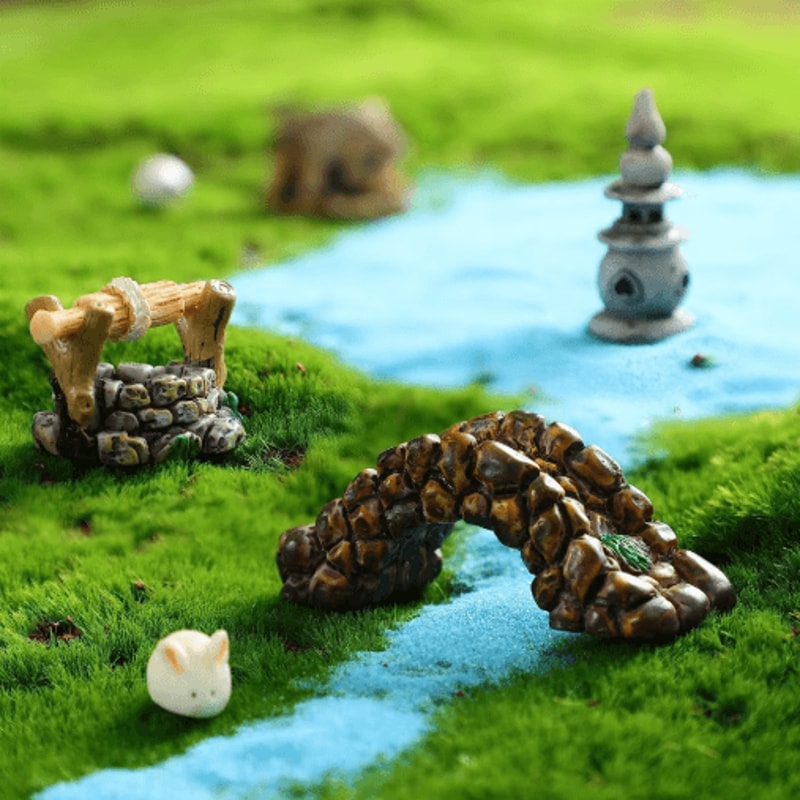 Miniature Fairy Garden Accessories Set Lighthouse Bridge Cottage Landscape Decor 17