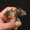 Solid Brass Phoenix Statue Feng Shui Flame Bird Desk Ornament Retro Decor 0