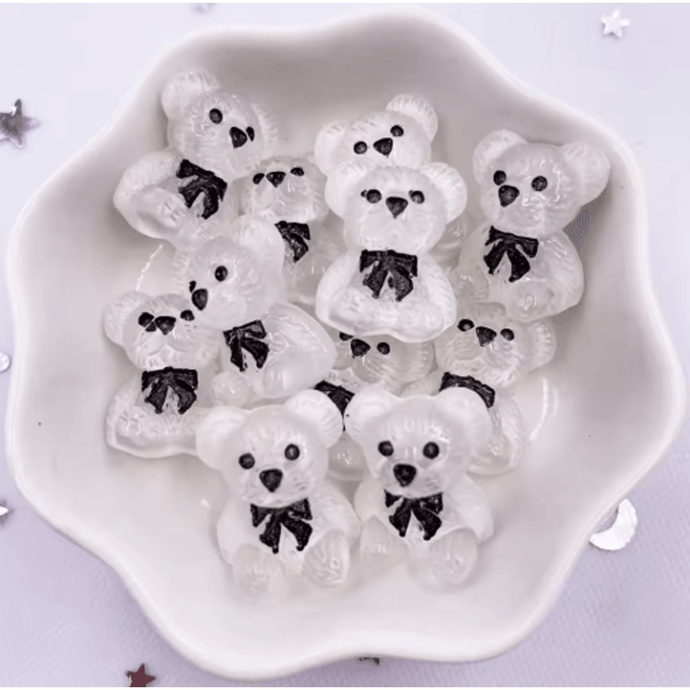 Kawaii Colorful Bear Resin Figurines Set Mini Craft Embellishments 10PCS 0