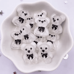kawaii colorful bear resin figurines set mini craft embellishments 10pcs
