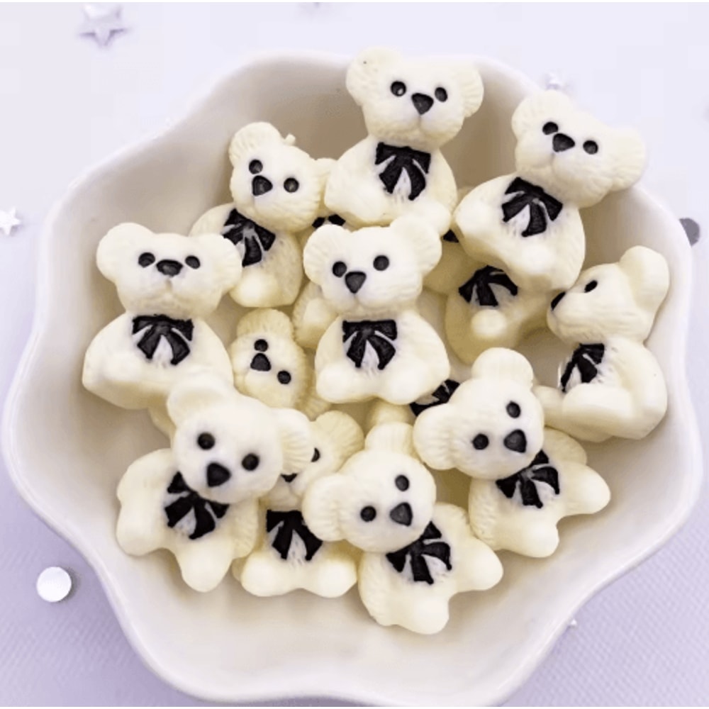 Kawaii Colorful Bear Resin Figurines Set Mini Craft Embellishments 10PCS 2