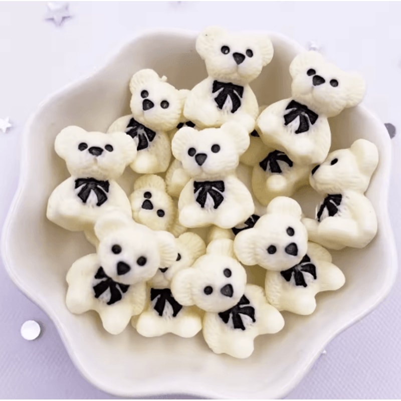 Kawaii Colorful Bear Resin Figurines Set Mini Craft Embellishments 10PCS 2