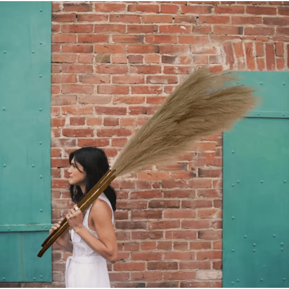 Large Artificial Pampas Grass 120cm Tall Fluffy Stems For Boho Home Decor 10