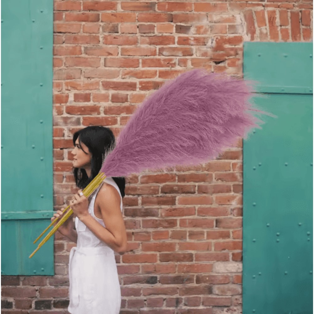 Large Artificial Pampas Grass 120cm Tall Fluffy Stems For Boho Home Decor 17