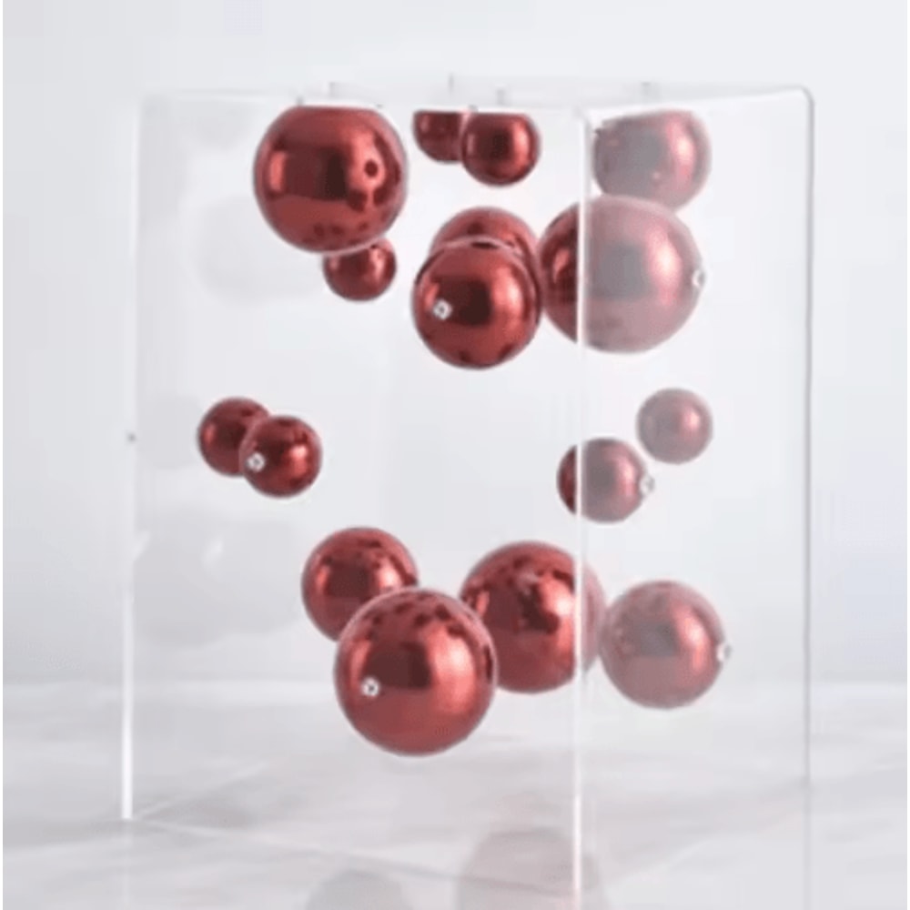 Geometric Metal Ball Sculpture In Acrylic Display Box Modern Minimalist Desk Decor 1