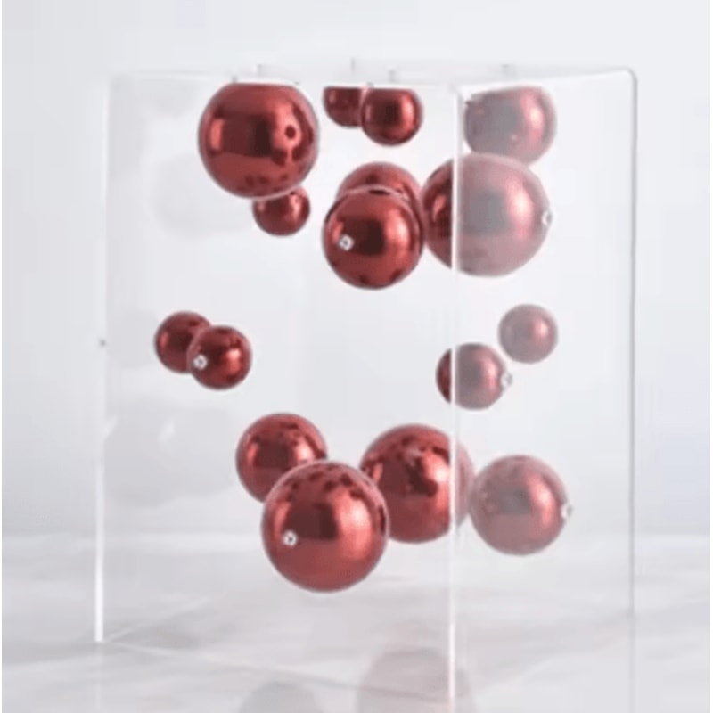 Geometric Metal Ball Sculpture In Acrylic Display Box Modern Minimalist Desk Decor 1