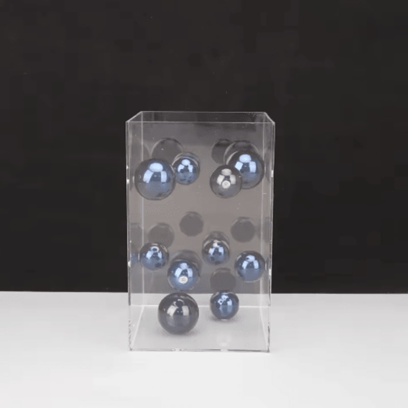 Geometric Metal Ball Sculpture In Acrylic Display Box Modern Minimalist Desk Decor 3