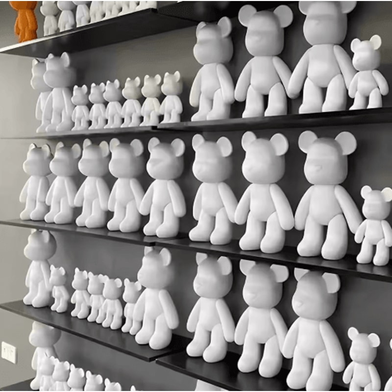 DIY Fluid Bear Sculpture Set Graffiti Paint Bear Art Decor Creative Kit 7