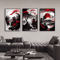 Vintage Japanese Landscape Wall Art Set Black Red Oriental Canvas Prints 3PCS 1