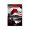 Vintage Japanese Landscape Wall Art Set Black Red Oriental Canvas Prints 3PCS 4