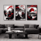 Vintage Japanese Landscape Wall Art Set Black Red Oriental Canvas Prints 3PCS 6