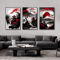 Vintage Japanese Landscape Wall Art Set Black Red Oriental Canvas Prints 3PCS 6