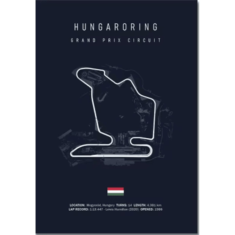 F1 Circuit Wall Art Set Nurburgring Monza Silverstone Race Track Canvas Prints 4