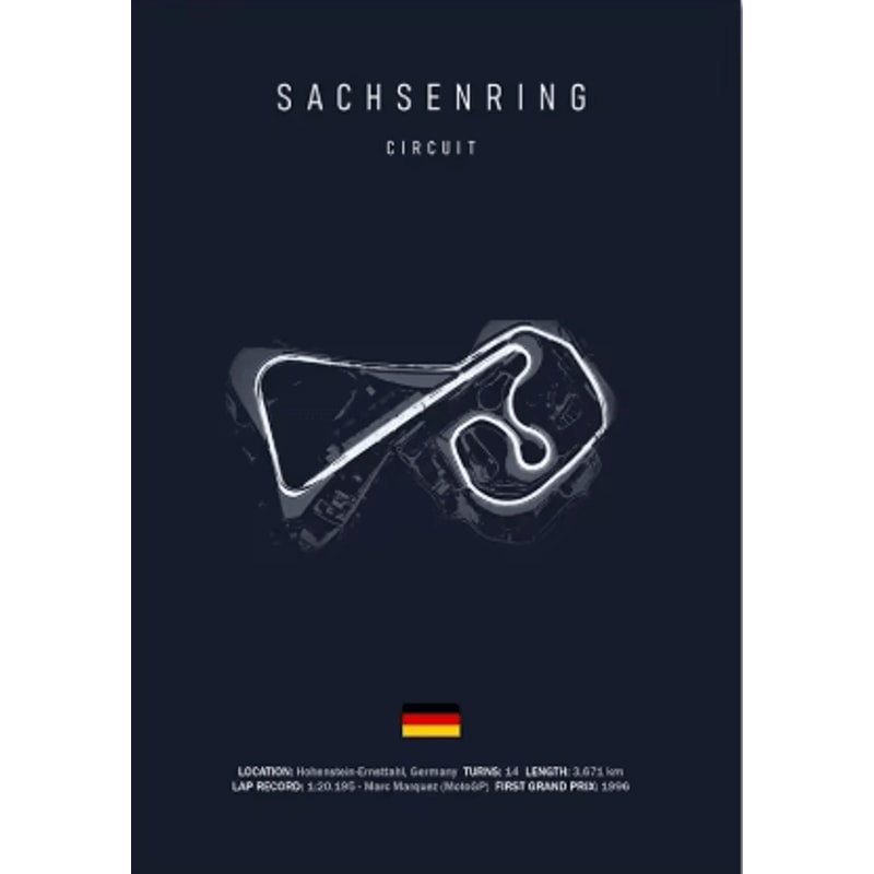 F1 Circuit Wall Art Set Nurburgring Monza Silverstone Race Track Canvas Prints 11