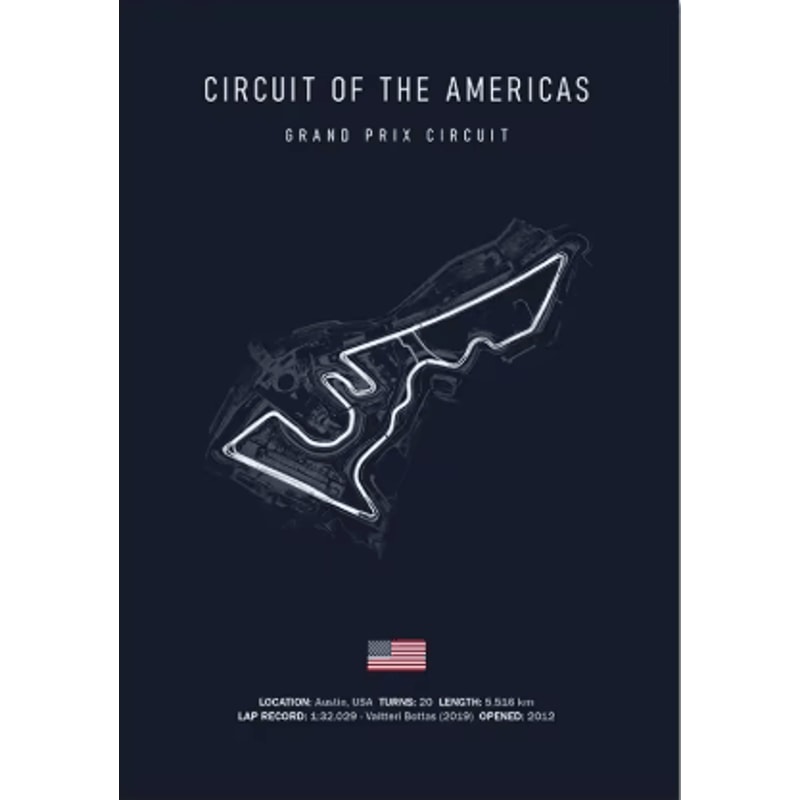 F1 Circuit Wall Art Set Nurburgring Monza Silverstone Race Track Canvas Prints 19