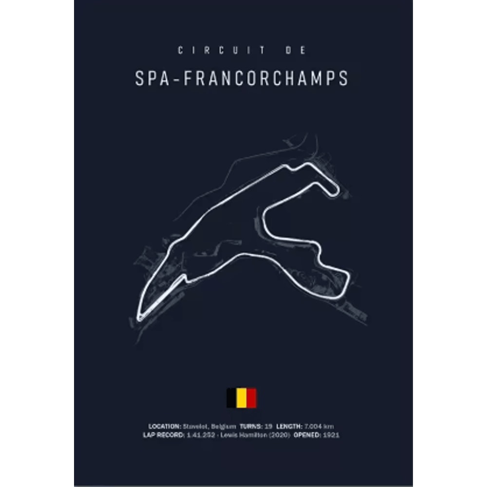 F1 Circuit Wall Art Set Nurburgring Monza Silverstone Race Track Canvas Prints 9