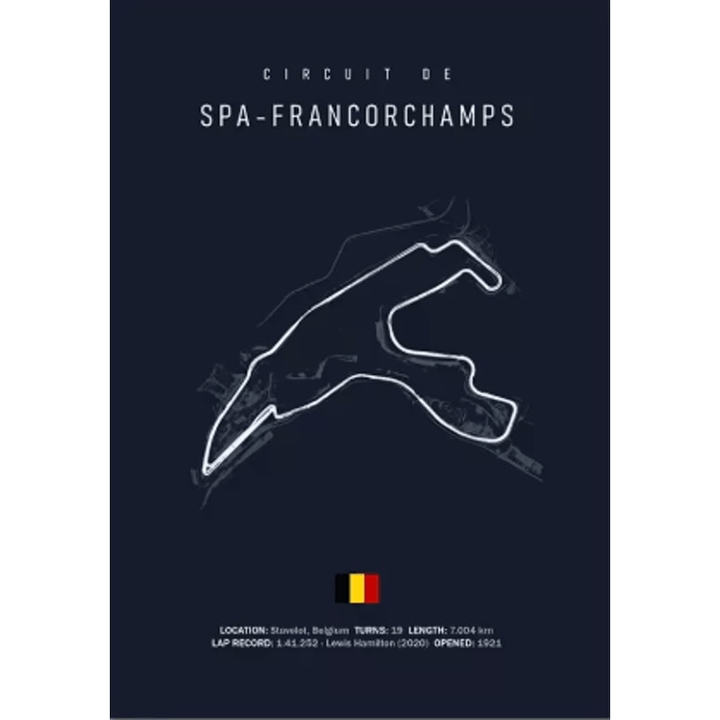 F1 Circuit Wall Art Set Nurburgring Monza Silverstone Race Track Canvas Prints 9