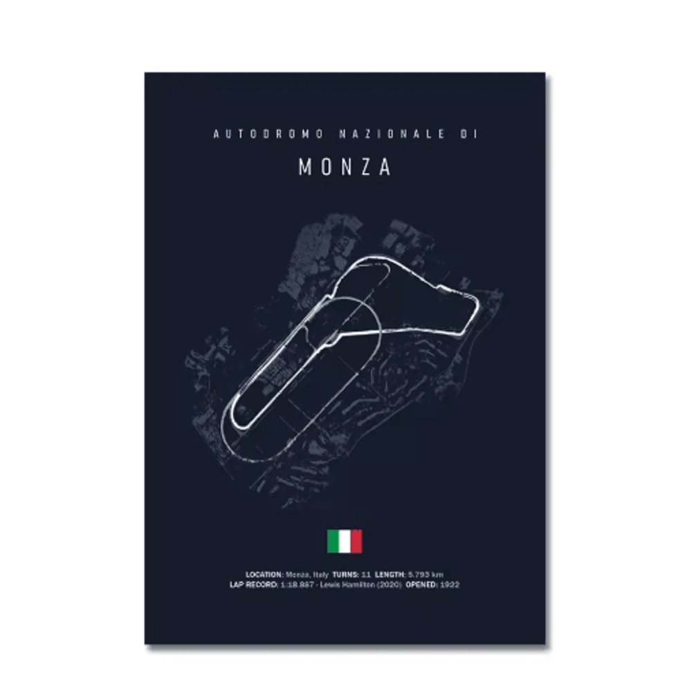 F1 Circuit Wall Art Set Nurburgring Monza Silverstone Race Track Canvas Prints 25