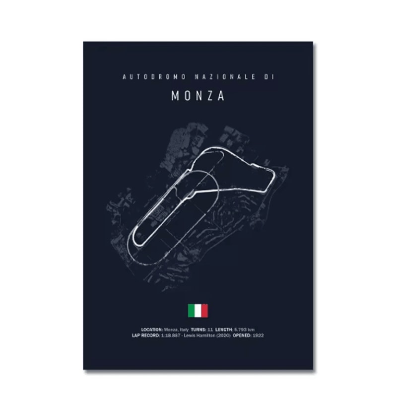 F1 Circuit Wall Art Set Nurburgring Monza Silverstone Race Track Canvas Prints 25