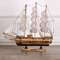 Mediterranean Wooden Sailboat Model Nautical Coastal Home Decor Accent 1