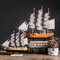 Mediterranean Wooden Sailboat Model Nautical Coastal Home Decor Accent 13