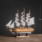 Mediterranean Wooden Sailboat Model Nautical Coastal Home Decor Accent 6