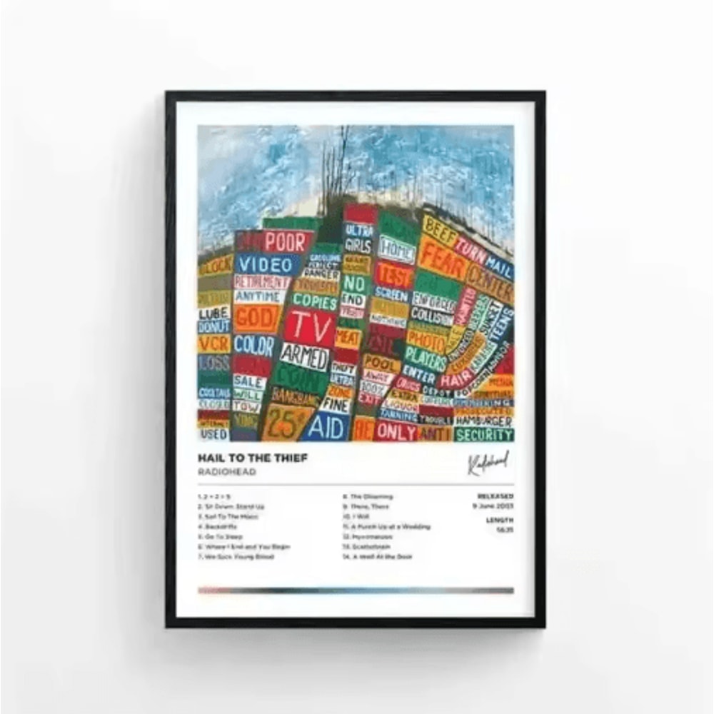 Radiohead The Bends Album Cover Poster Retro Rock Music Wall Art Canvas 11