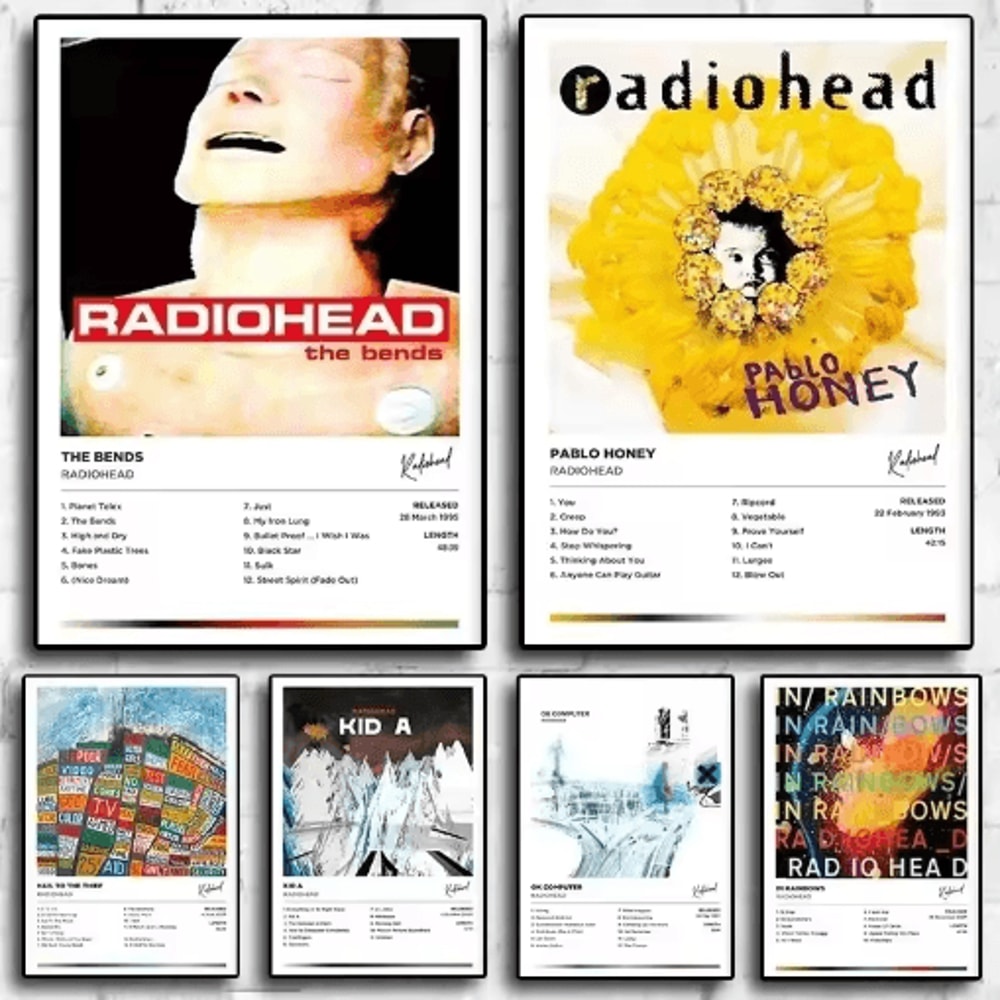 Radiohead The Bends Album Cover Poster Retro Rock Music Wall Art Canvas 15