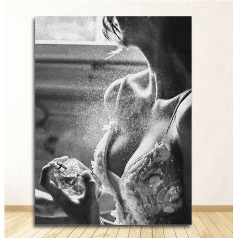 Vintage Perfume Fashion Wall Art Elegant Woman Canvas Print Decor 1