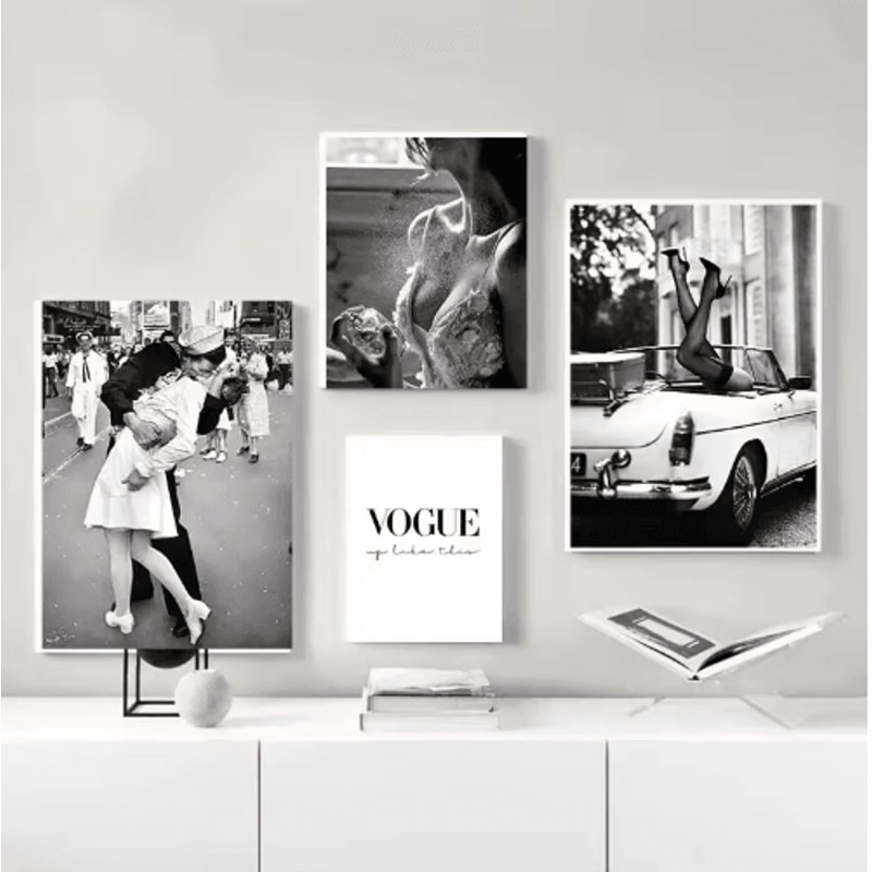 Vintage Perfume Fashion Wall Art Elegant Woman Canvas Print Decor 0