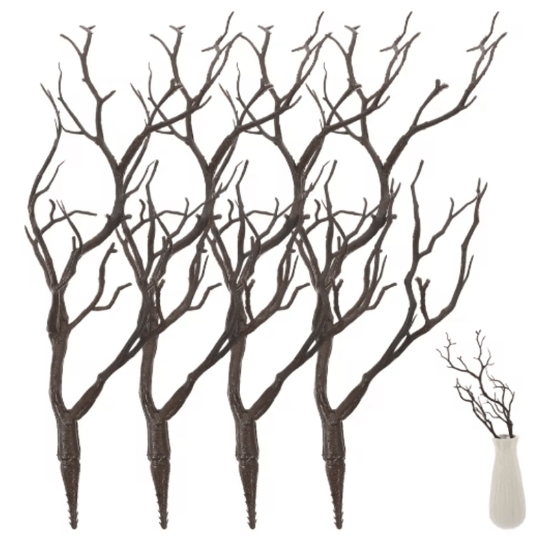 Artificial Antler Branch Set Rustic Dried Style Decorative Branches 4PCS 2