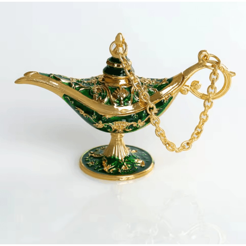 Vintage Aladdin Genie Lamp Ornament European Metal Antique Home Decor 1