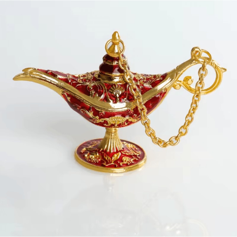 Vintage Aladdin Genie Lamp Ornament European Metal Antique Home Decor 2