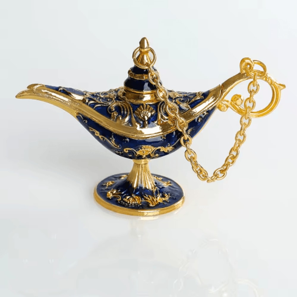 Vintage Aladdin Genie Lamp Ornament European Metal Antique Home Decor 3