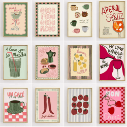 funny retro kitchen wall art coffee lover quote canvas poster decor