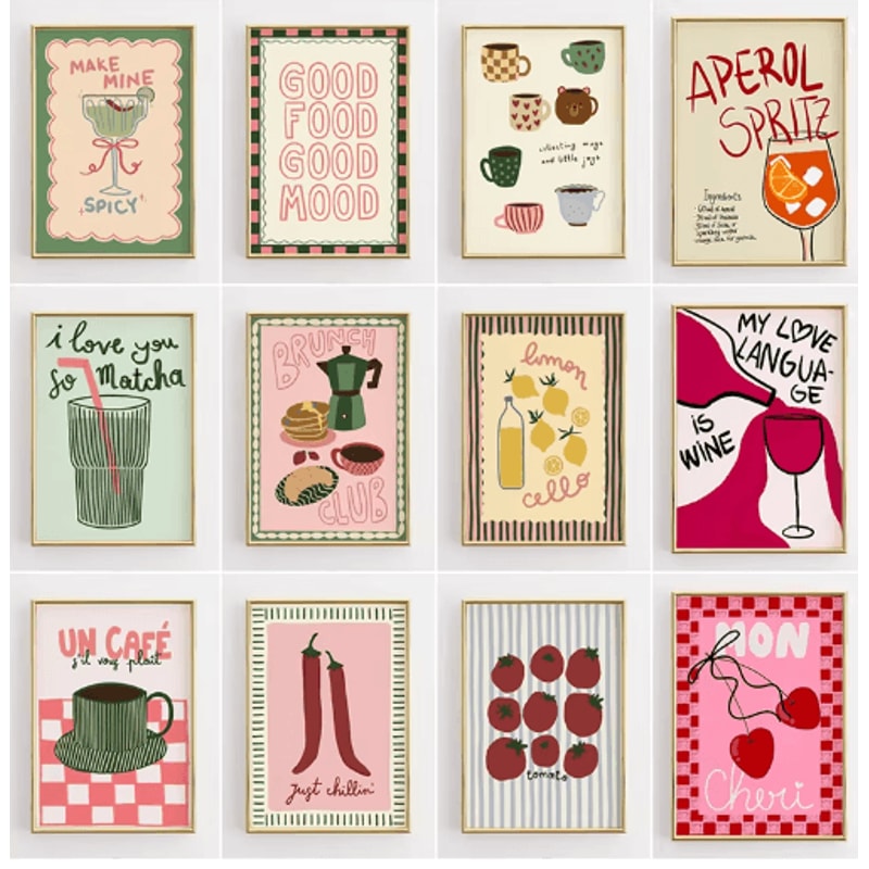 Funny Retro Kitchen Wall Art Coffee Lover Quote Canvas Poster Decor 0