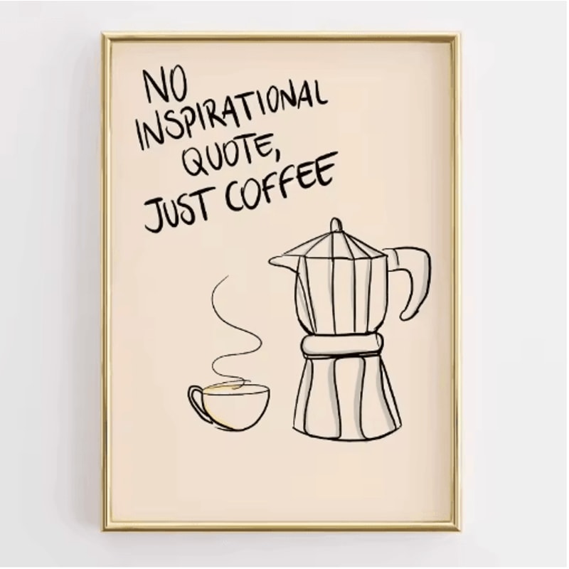 Funny Retro Kitchen Wall Art Coffee Lover Quote Canvas Poster Decor 25