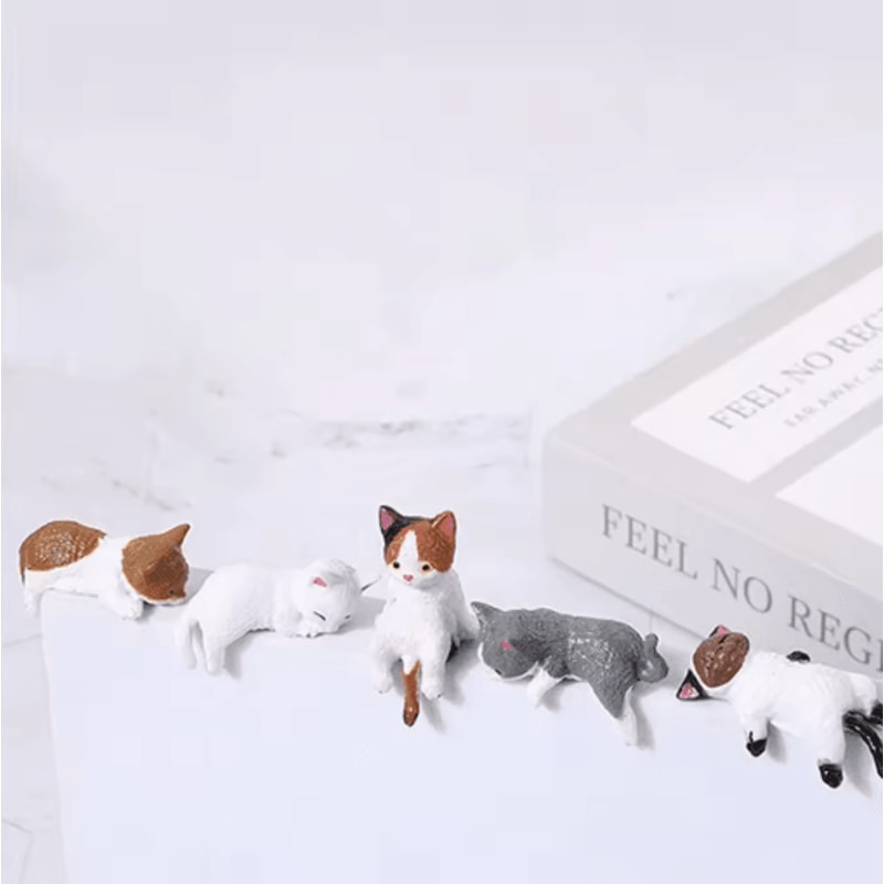 Kawaii Cat Monitor Toppers Set Cute Desk Decor Screen Edge Figurines 5 Pack 2