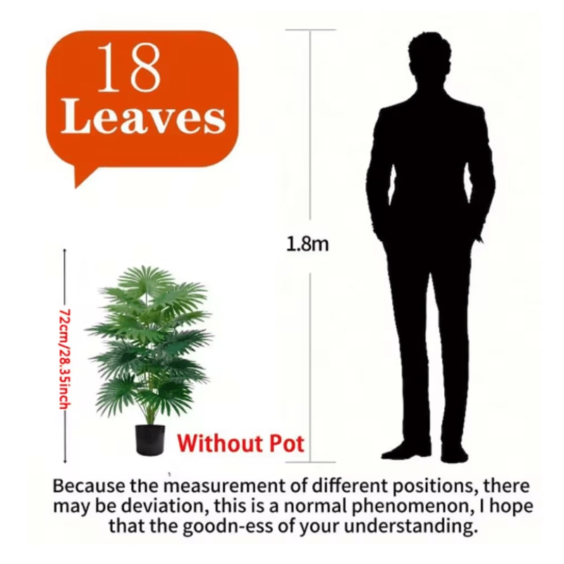 315 Large Artificial Palm Tree Realistic Tropical Fake Plant Decor 1