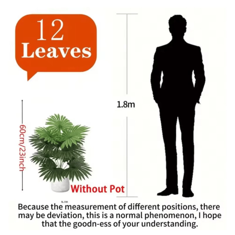 315 Large Artificial Palm Tree Realistic Tropical Fake Plant Decor 2