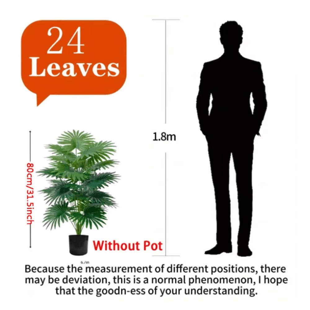 315 Large Artificial Palm Tree Realistic Tropical Fake Plant Decor 3