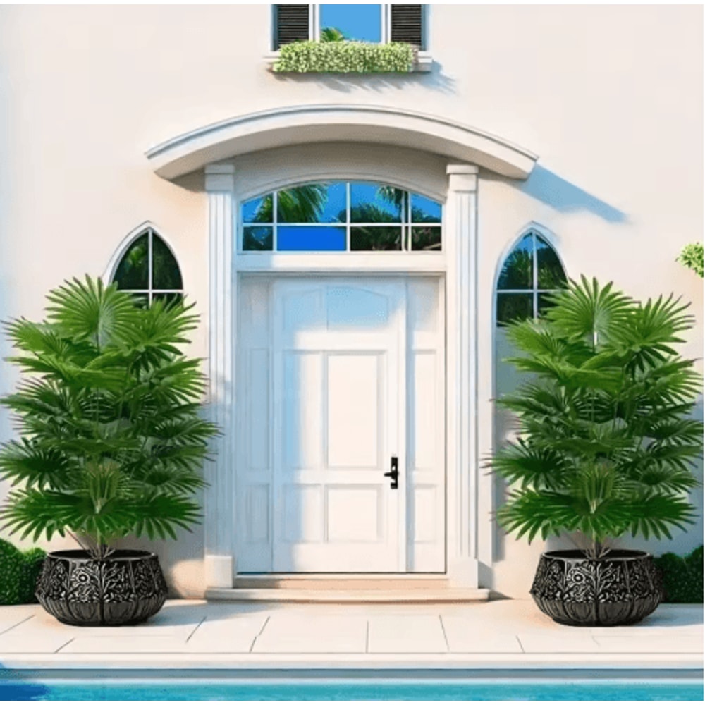 315 Large Artificial Palm Tree Realistic Tropical Fake Plant Decor 4