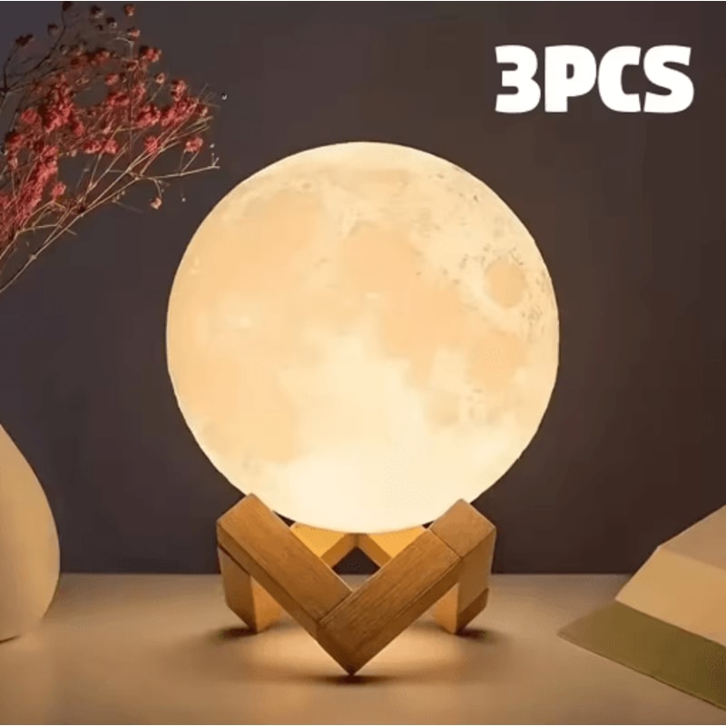 8cm DIY Planet Lamp Galaxy Moon Night Light With Stand 3