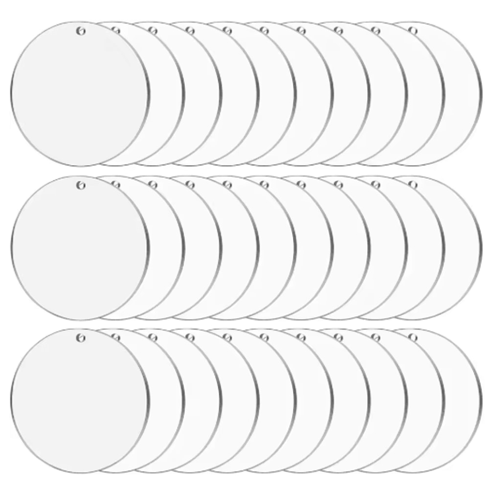 Clear Acrylic Ornament Blanks Round Disc For DIY Crafts Engraving Vinyl Projects 4