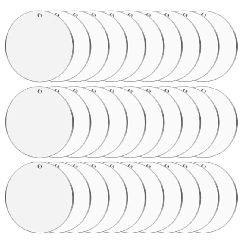 Clear Acrylic Ornament Blanks Round Disc For DIY Crafts Engraving Vinyl Projects 4