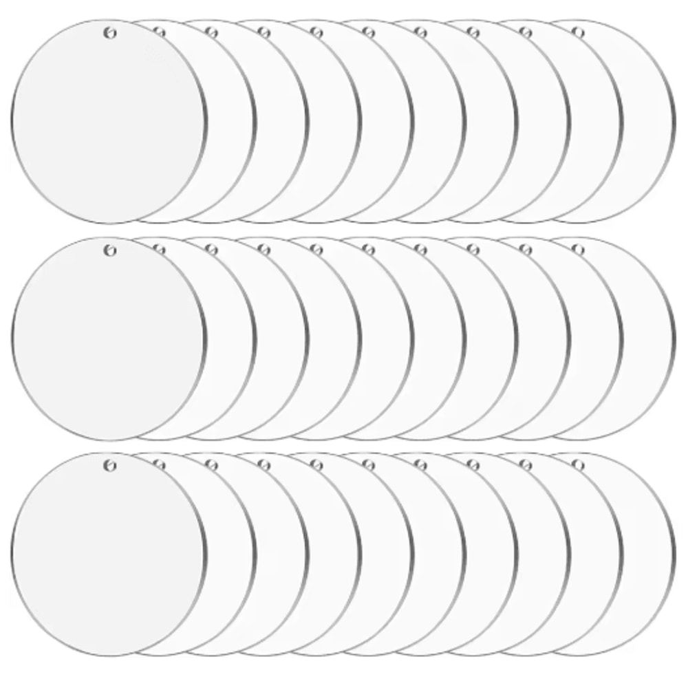 Clear Acrylic Ornament Blanks Round Disc For DIY Crafts Engraving Vinyl Projects 5